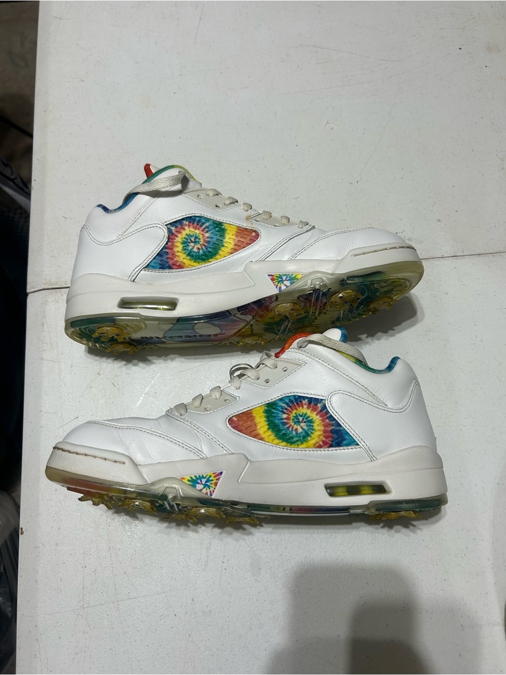 Air Jordan 5 Retro Low G Tie-Dye New Rare OG Golf Shoes Mens 12M CW4205-100 - Picture 4 of 13